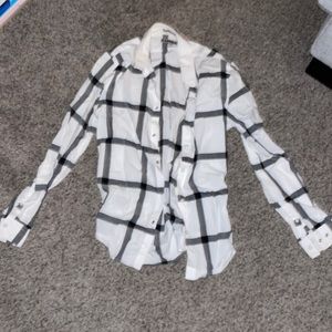 White Checked Button Down